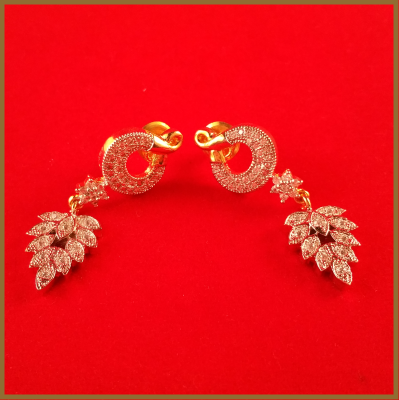 American Diamond Leaf Shaped Earrings