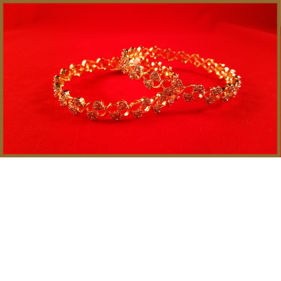 American Diamond Bangles with Flower Shapes