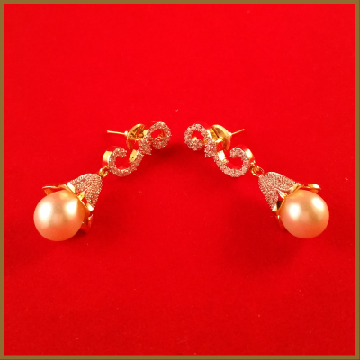 American Diamond S-Shaped Earrings