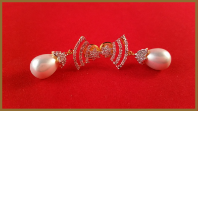 American Diamond Tree Star Shaped Earring with Pearl