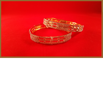 Silver Plated Three Line Shaped American Diamond Bangles