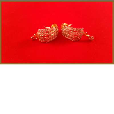 American Diamond Turtle Back Shaped Earrings