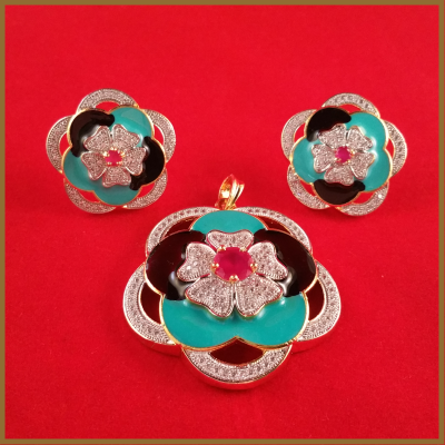 Coimbatore Shaped Beautiful Pendant set with matching earrings