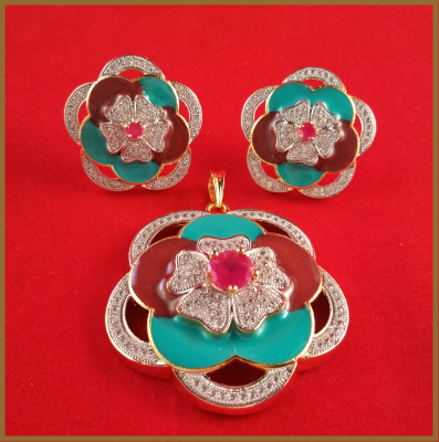 Coimbatore Shaped Beautiful Pendant set with matching earrings