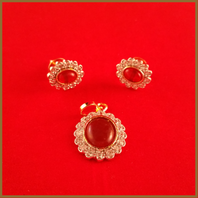 Ruby Pendant set with matching earrings