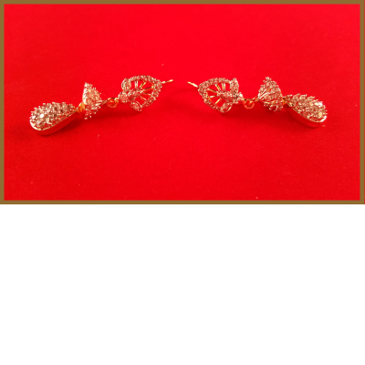 American Diamond Plant Shaped Earrings