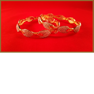 American Diamond Bangles With Small Oval Shaped Designs